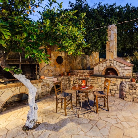 Dine alfresco on delicious meze dishes straight from the barbecue