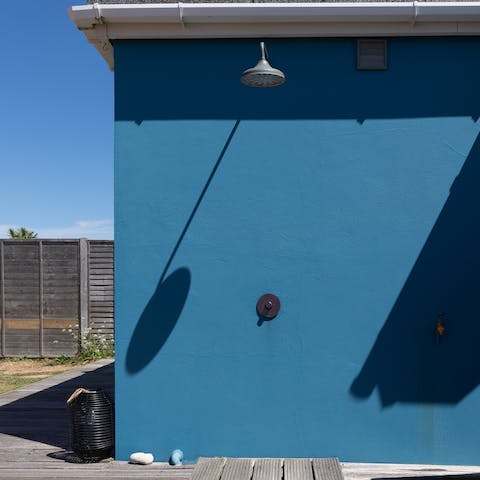 Take an outdoor shower on those warm, sunny days