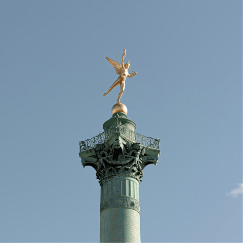 Begin your stay with a stroll to Place de la Bastille