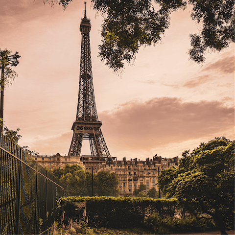 Enjoy staying within a short stroll from the Eiffel Tower 