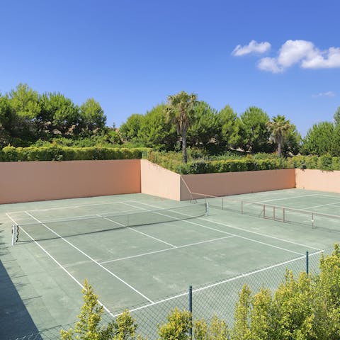 Practise your serve on the tennis courts