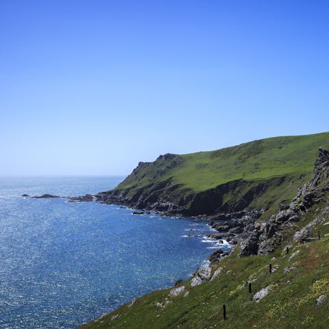 Explore the many hiking trails along the Devon coast 