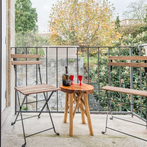 Enjoy a glass of wine or drop of port on your pretty balcony