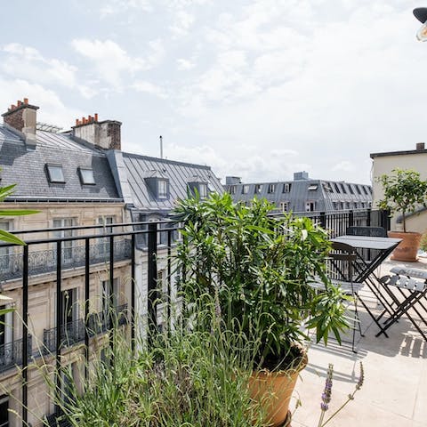Savour classic Parisian views from the terrace 