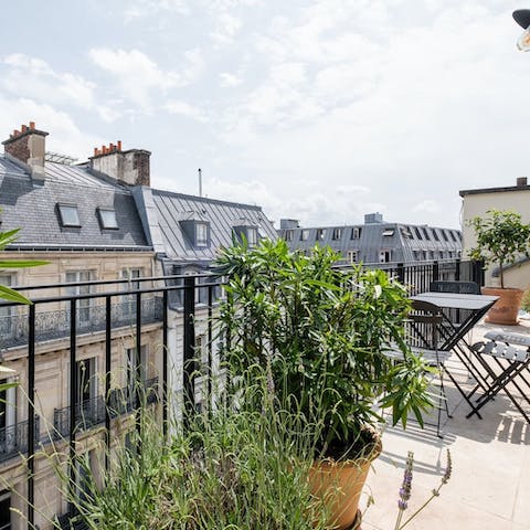 Savour classic Parisian views from the terrace