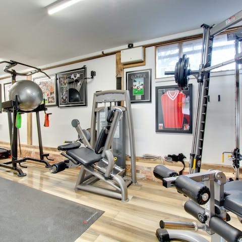 Keep up your fitness regime in the private gym