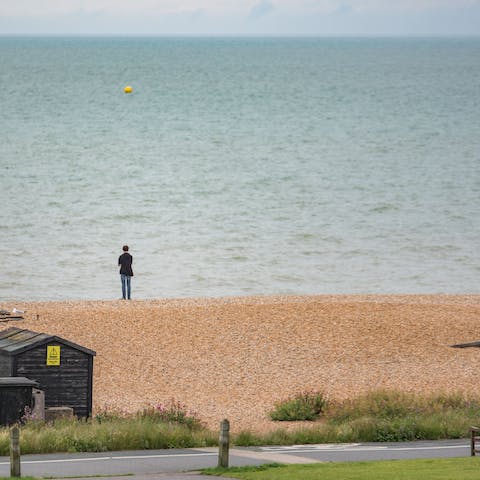 Go stroll along Deal Castle Beach, 20 yards away