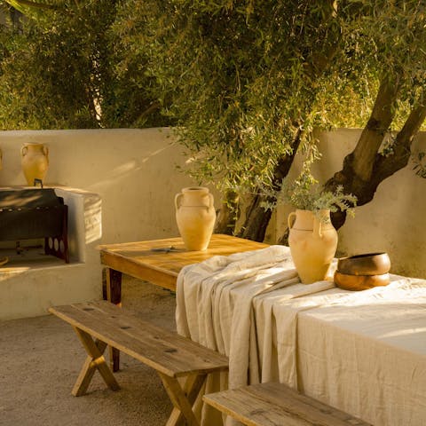 Light the barbecue and savour alfresco dining on the terrace