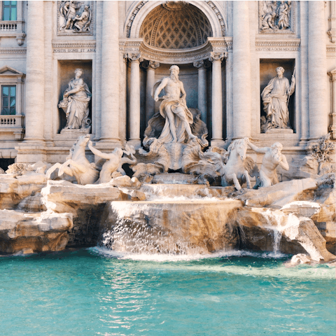 Take a seven-minute stroll to the beautiful Trevi Fountain