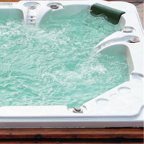 Treat yourself to a soak in the hot tub