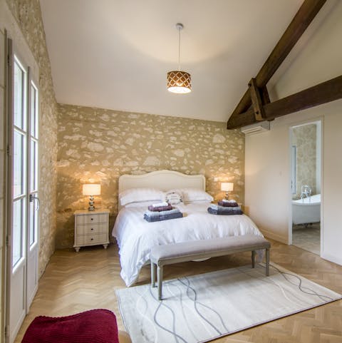 The bedrooms make use of the original structure, without compromising on comfort
