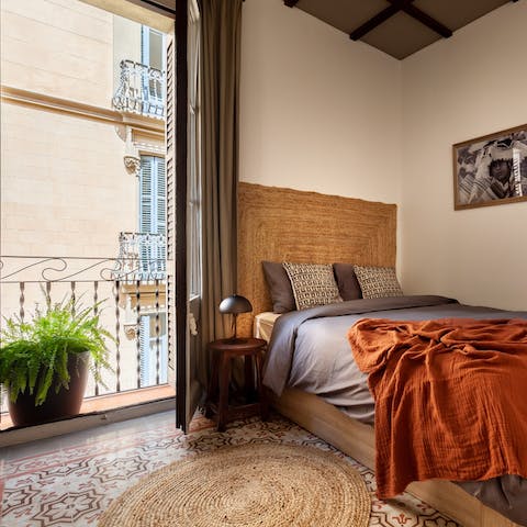 Wake up in the calming bedrooms, each boasting a terrace