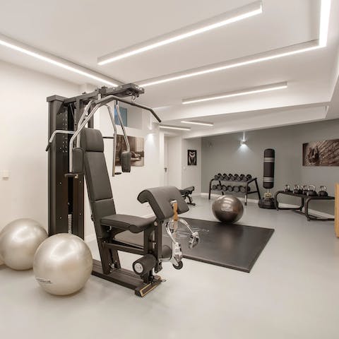 Head to the building's shared gym for an invigorating start to the day