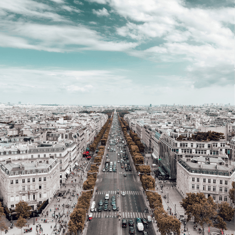 Shop along the Champs-Élysées, a fifteen-minute stroll from your door