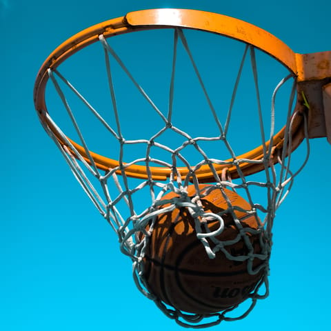 Shoot some hoops or play with the kids at the basketball hoop in the grounds
