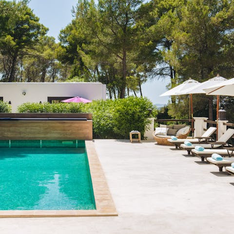 Uncover the private pool and sink in the calm waters to escape the Spanish heat