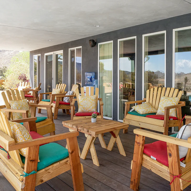 Gather the group outside for a leisurely morning coffee