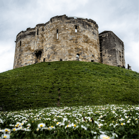 Start your adventure at York Castle, just a six-minute jaunt over the River Floss