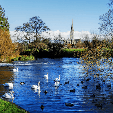 Hop in the car and be in the cathedral city of Salisbury in twenty-two minutes
