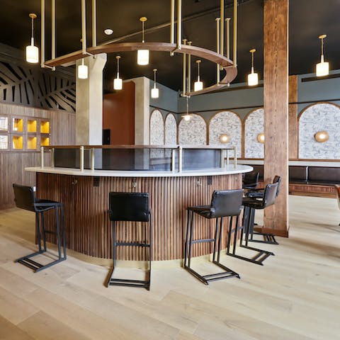 Enjoy a drink at the stylish lobby bar