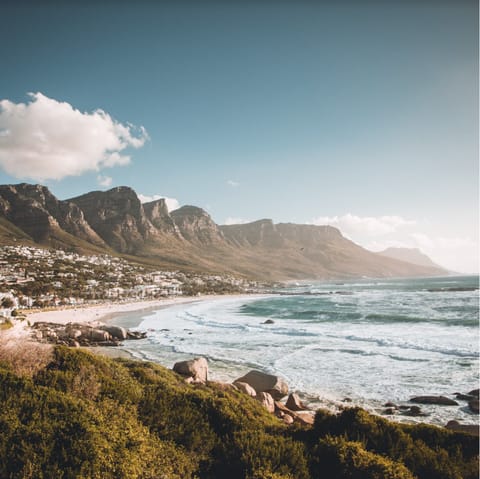 Stay in picturesque Camps Bay, a three-minute drive from the beach