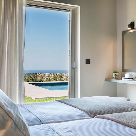 Wake up to vistas of the Ionian Sea