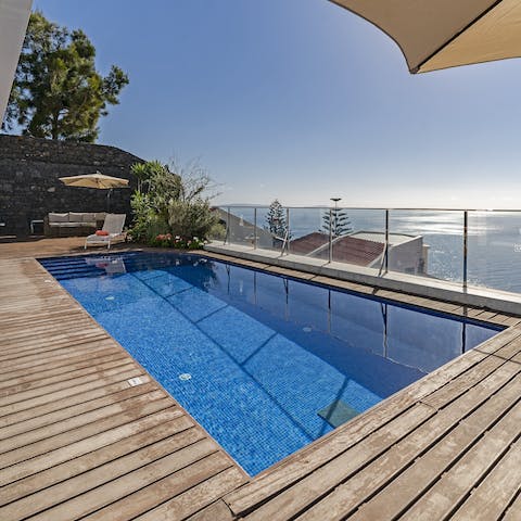 Plunge into the swimming pool for a refreshing dip