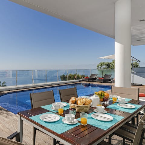 Serve up delicious meals outside on the sunny patio