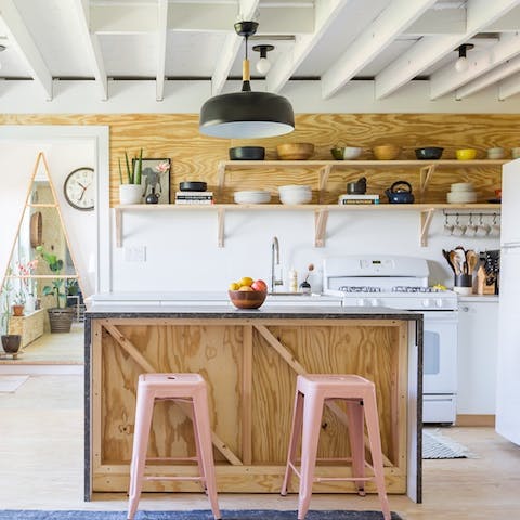 Rustle up breakfast in the pretty kitchen