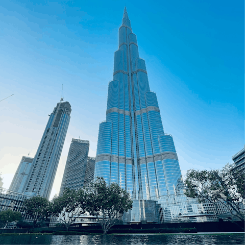 See the world-famous Burj Khalifa, only seven minutes away from this home