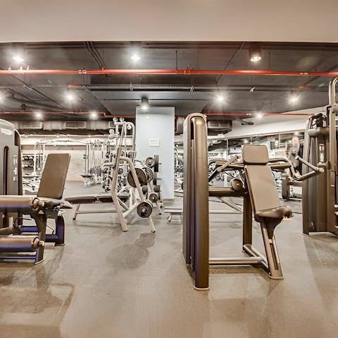 Squeeze in a workout at the on-site gym
