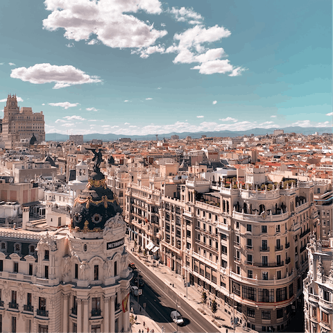 Enjoy your prime location with most of Madrid's most iconic sights within walking distance 