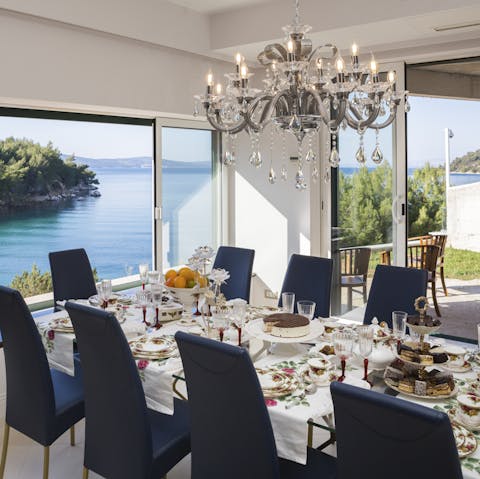 Dial in a private chef and lay the table for a glamourous dinner party with a view