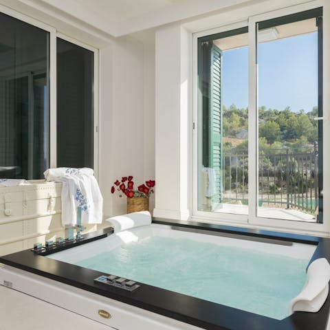 Sneak away for a luxurious soak in the Jacuzzi