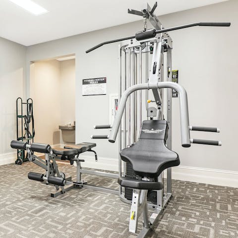 Work up a sweat in the on-site gym