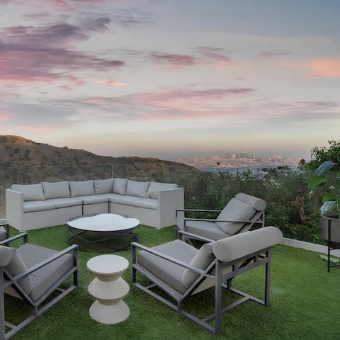 Sip cocktails on the roof terrace and drink in views from Downtown LA to Century City