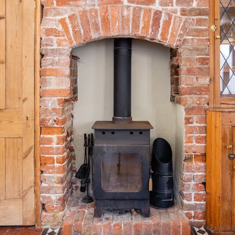 Light up the wood-burning stove and get cosy on chilly evenings