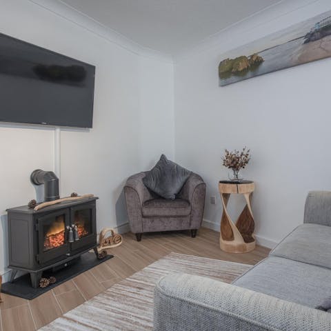 Settle down in front of the wood burner for a cosy evening in with your loved one