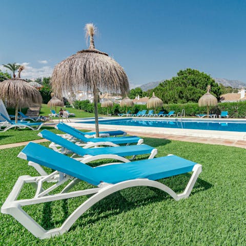 Soak up the Spanish sunshine from the shared pool