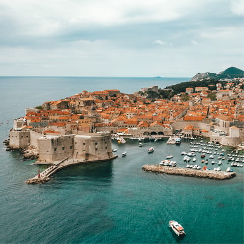 Wander the old streets of Dubrovnik, just 20 minutes away