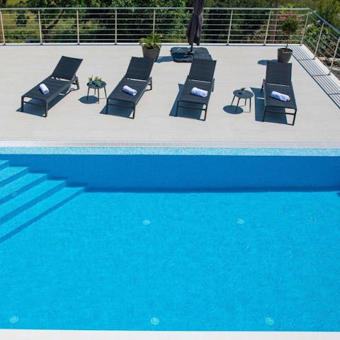 Swim in the sunshine in your heated pool