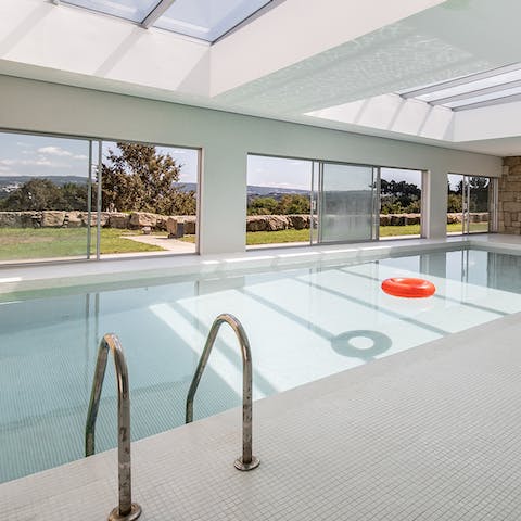 Slip into your swimwear and notch up a few lengths in the indoor pool
