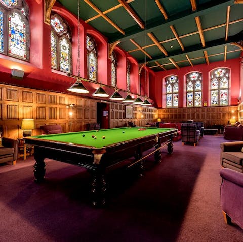 Spend sociable evenings in the grand games room