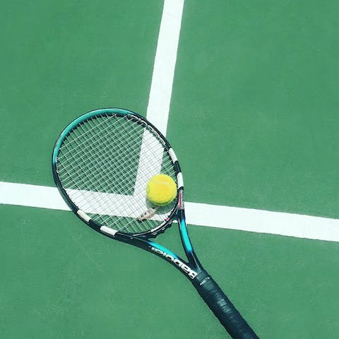 Make use of your complimentary racquets