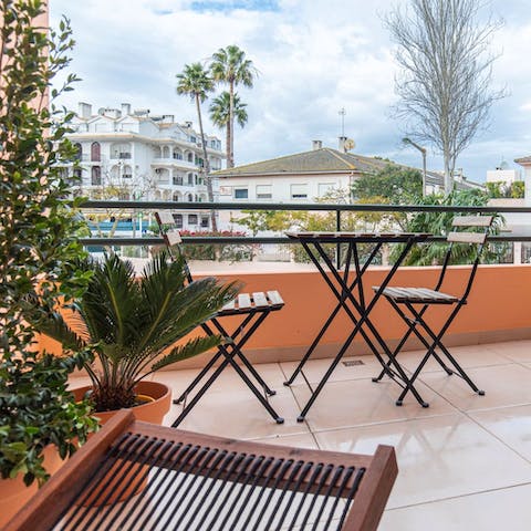 Sip your morning coffee on the main bedroom's private balcony