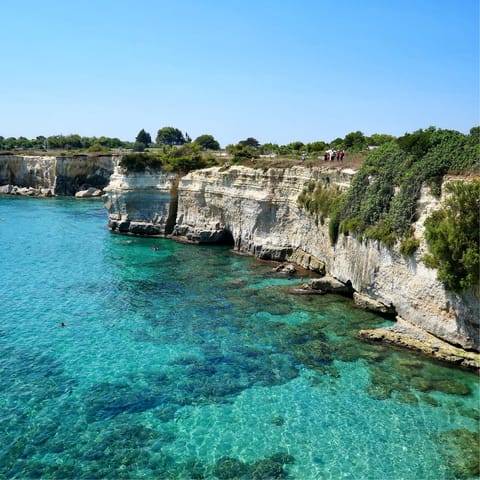 Explore the coast of Puglia's Taranto region from your seaside position