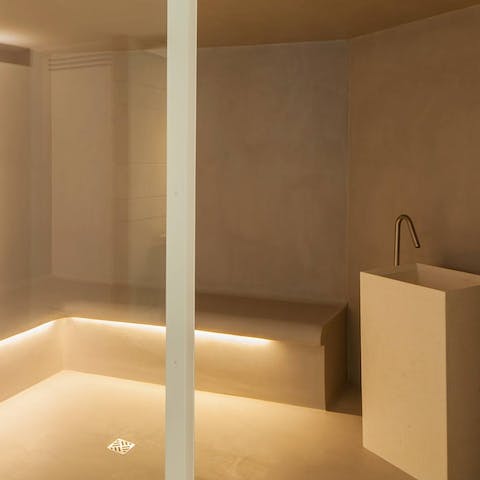 Arrange a treatment in the private Turkish bath for a touch of indulgence