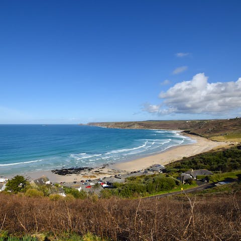 Spend the day on Sennen Beach – a two-minute walk away