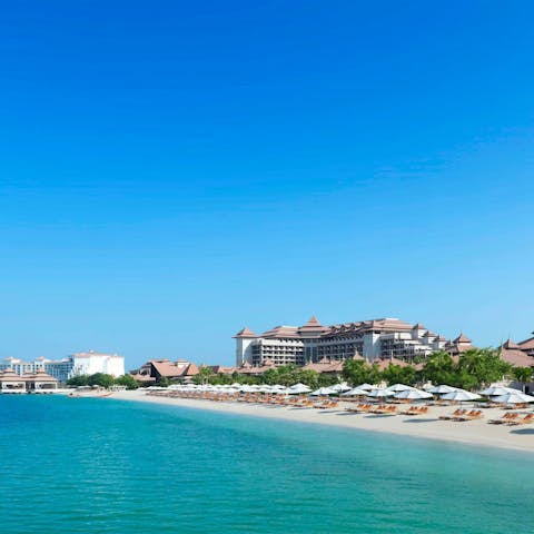 Make the most of the resort's private beach access along the Palm Jumeirah