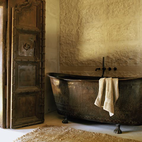 Take a bath in one of the luxurious bathrooms